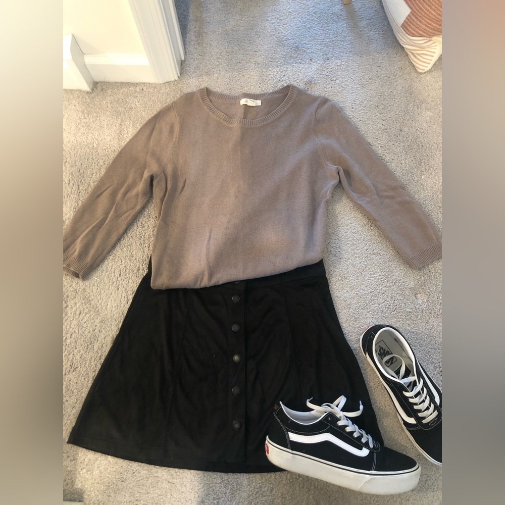 American eagle faux suede black skirt